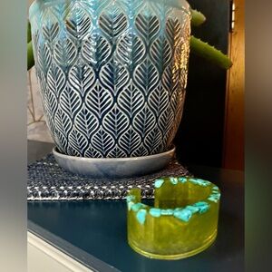 Healing Turquoise Infused Handmade Resin Cuff